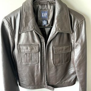 Womens Gap leather bomber
